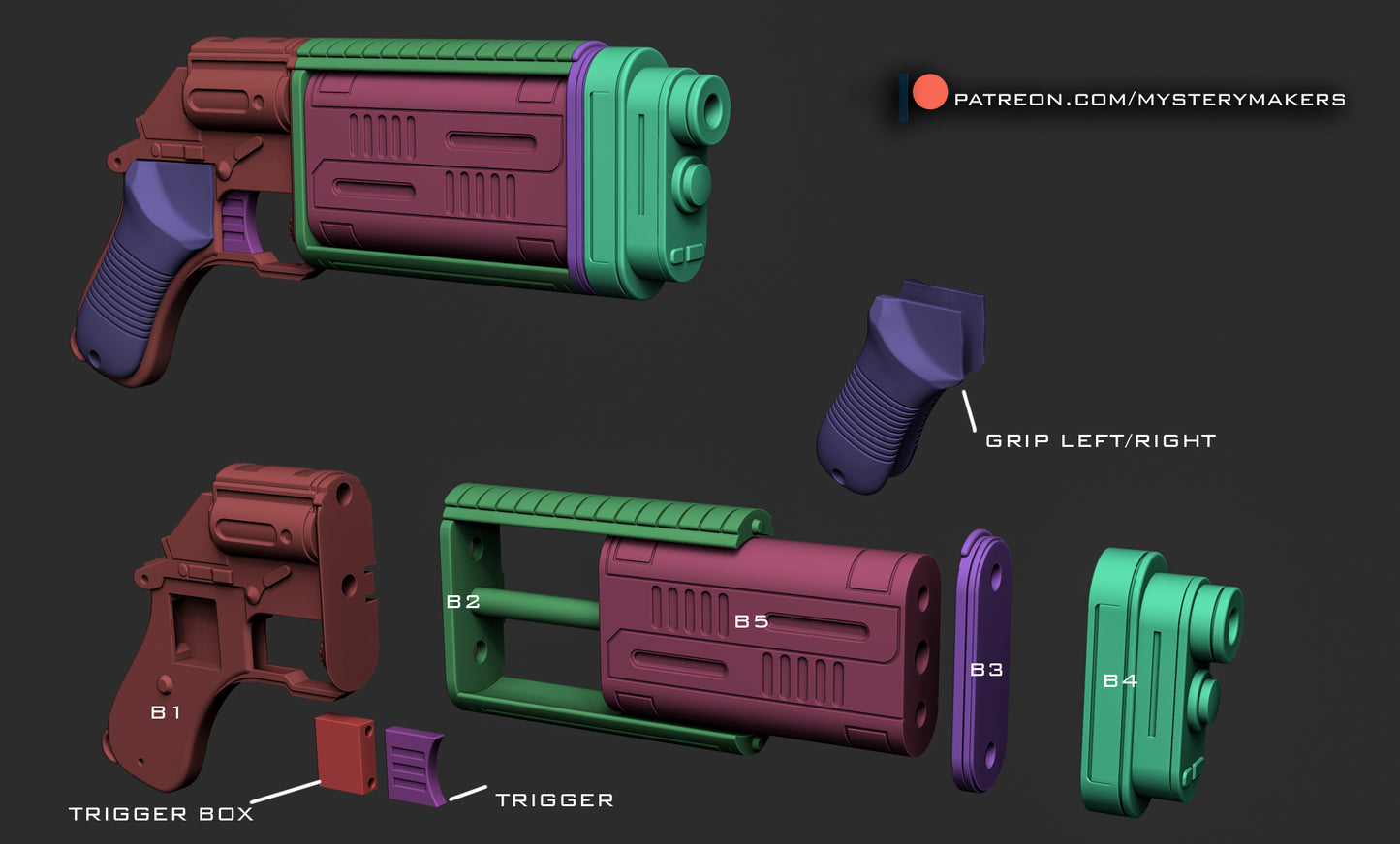 Cassian Andor K-16 Bryar Pistol Blaster Prop AND MW-20 Blaster Configuration