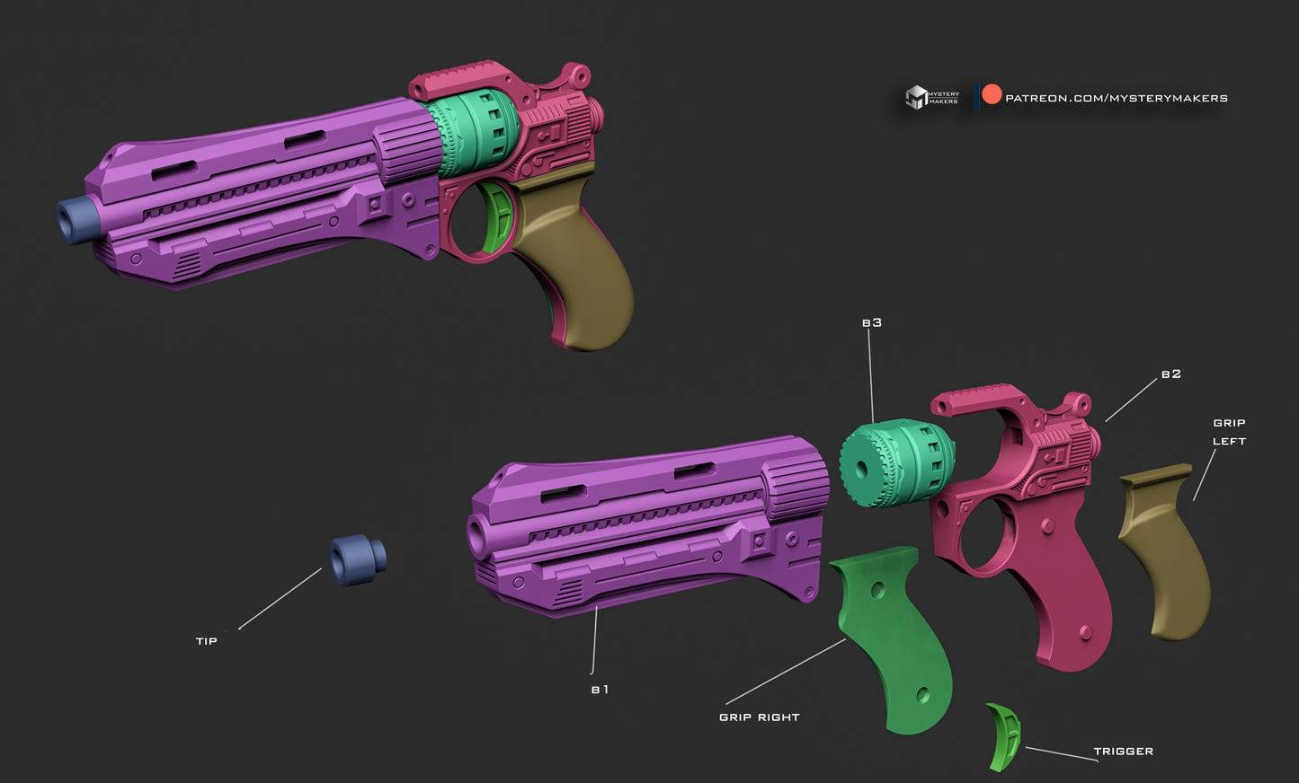 Beebox Custom Mandalorian Blaster Pistol- Full Scale Replica Prop