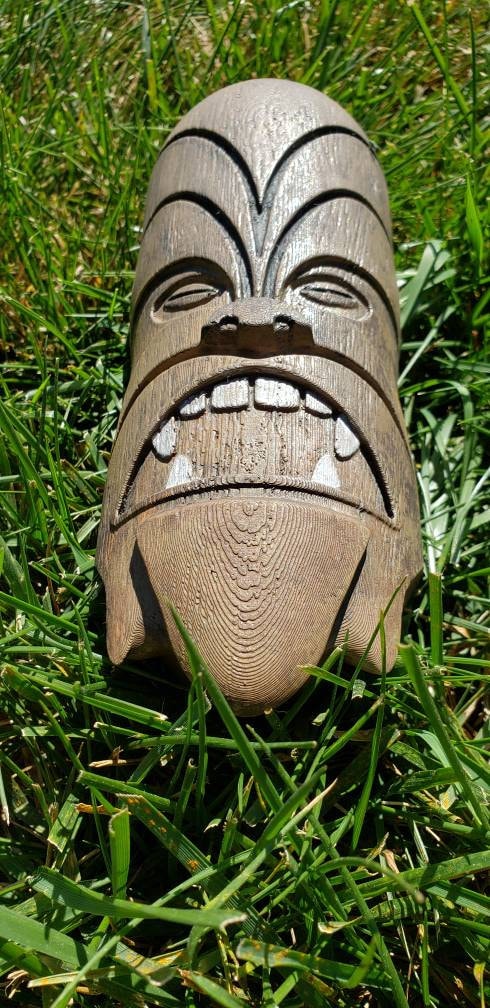 Wookie Tiki Head, Hand Painted, Wall Art, Christmas Gift Present