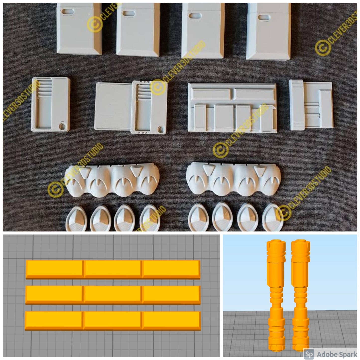Cara Dune Belt Greebles, Boxes, Knuckle Covers, cylinders, detonators, accessories