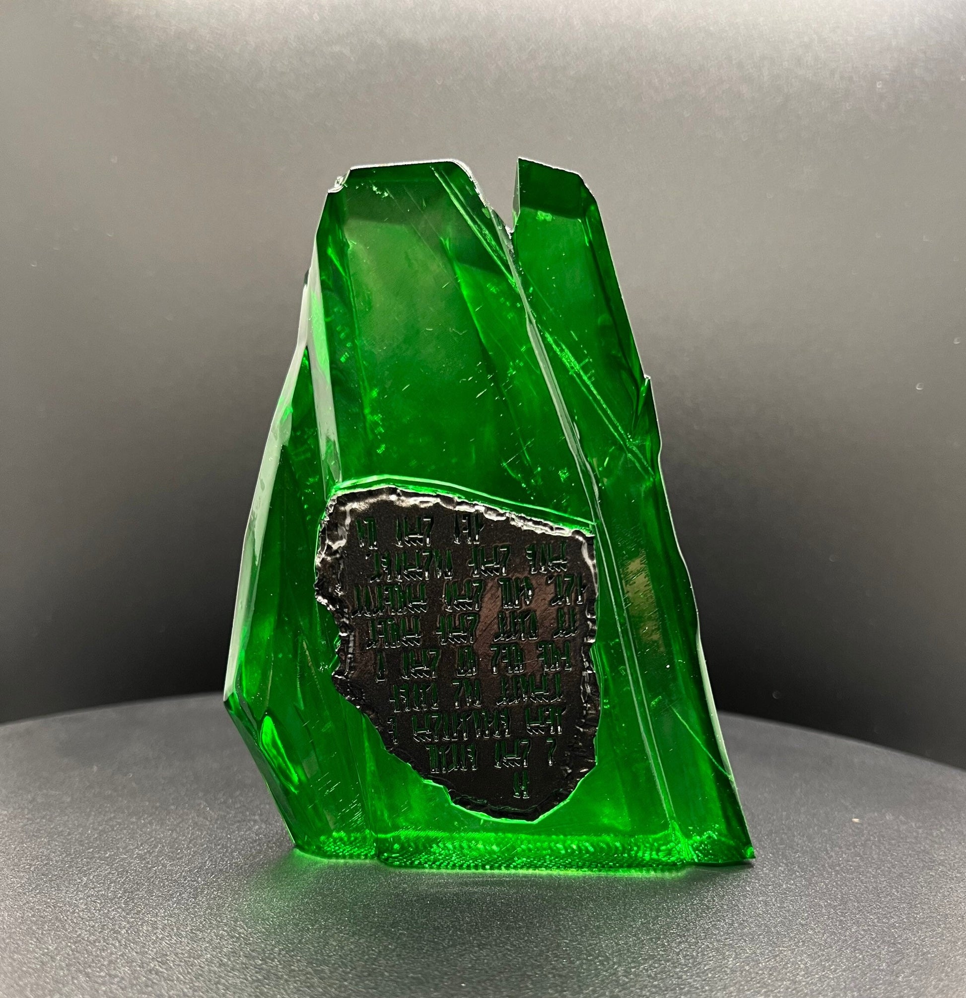 Mandalore Crystal with Tablet, The Mandalorian, Season 3, Din Djarin, aurebesh stone tablet inspired