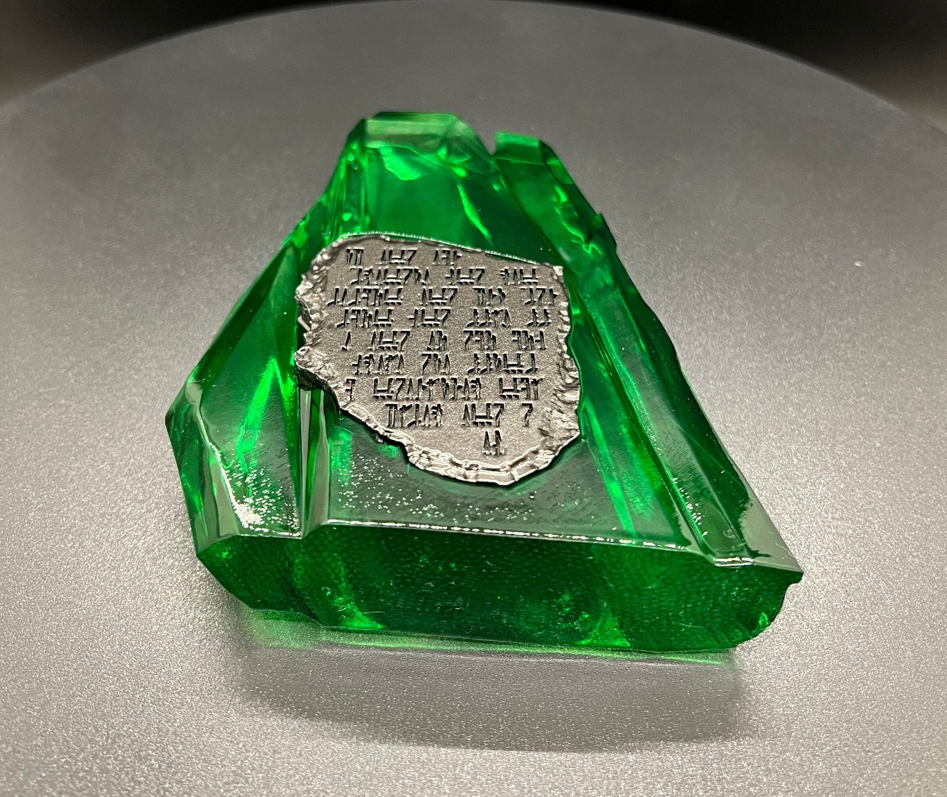 Mandalore Crystal with Tablet, The Mandalorian, Season 3, Din Djarin, aurebesh stone tablet inspired