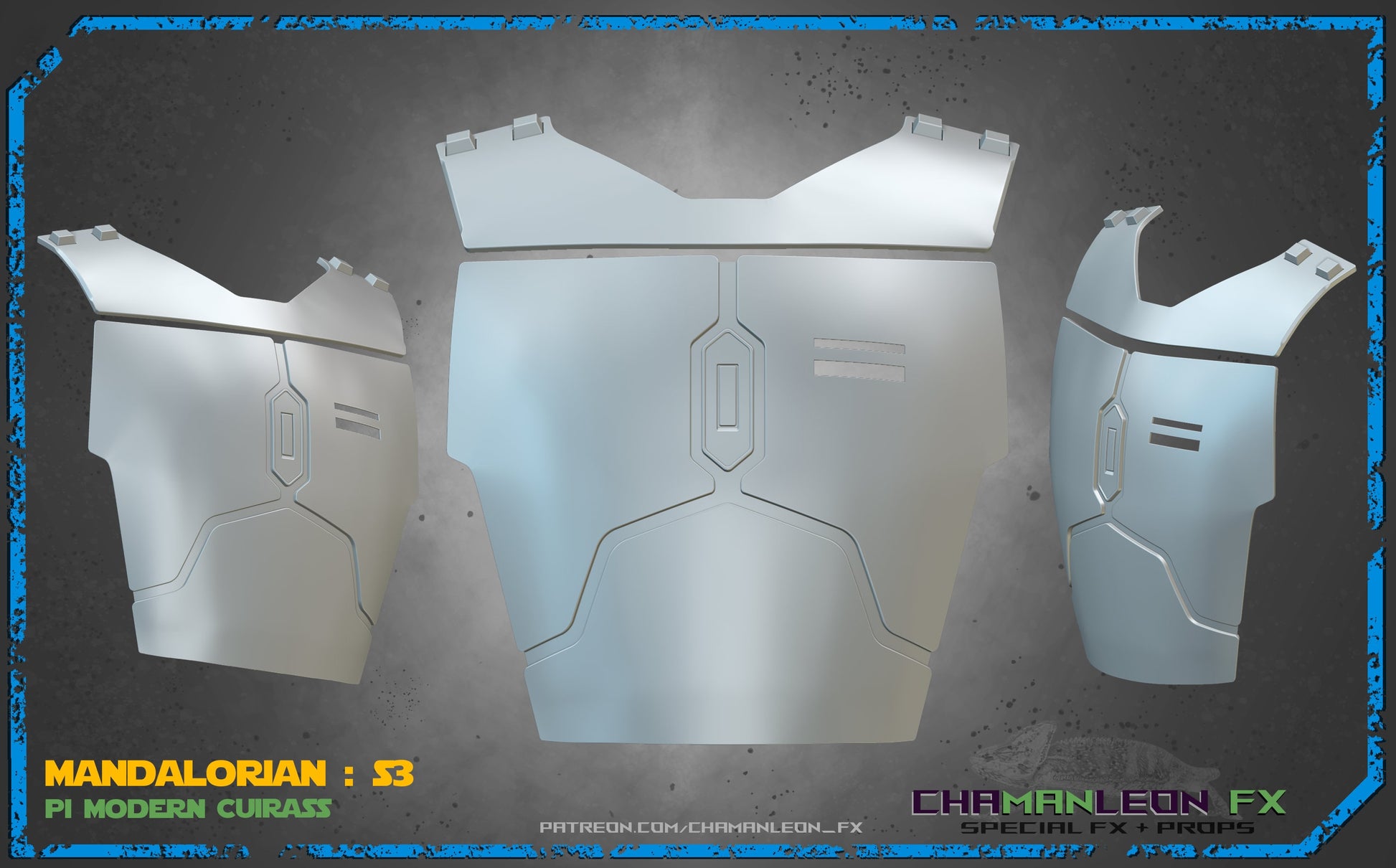 Custom Mandalorian Chest with LED Display Cutout, Fully Fused One Piece, Mandalorian Season 3, Boba Fett, Bo Katan, Axe Woves