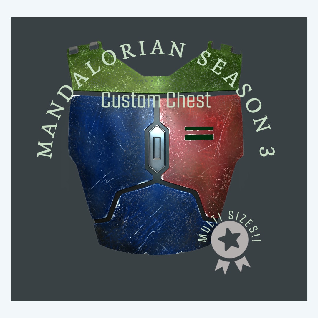 Custom Mandalorian Chest with LED Display Cutout, Fully Fused One Piece, Mandalorian Season 3, Boba Fett, Bo Katan, Axe Woves