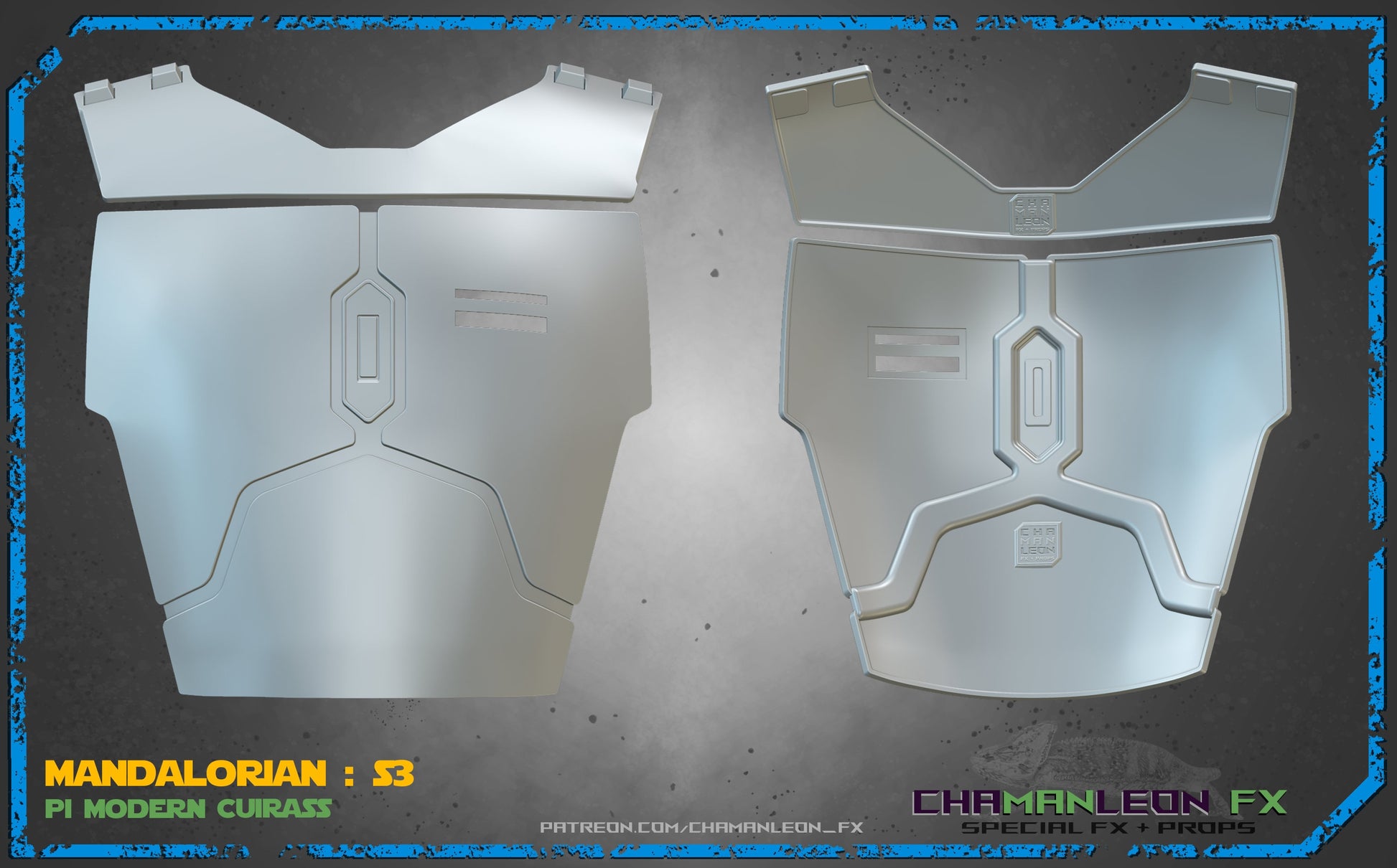 Custom Mandalorian Chest with LED Display Cutout, Fully Fused One Piece, Mandalorian Season 3, Boba Fett, Bo Katan, Axe Woves