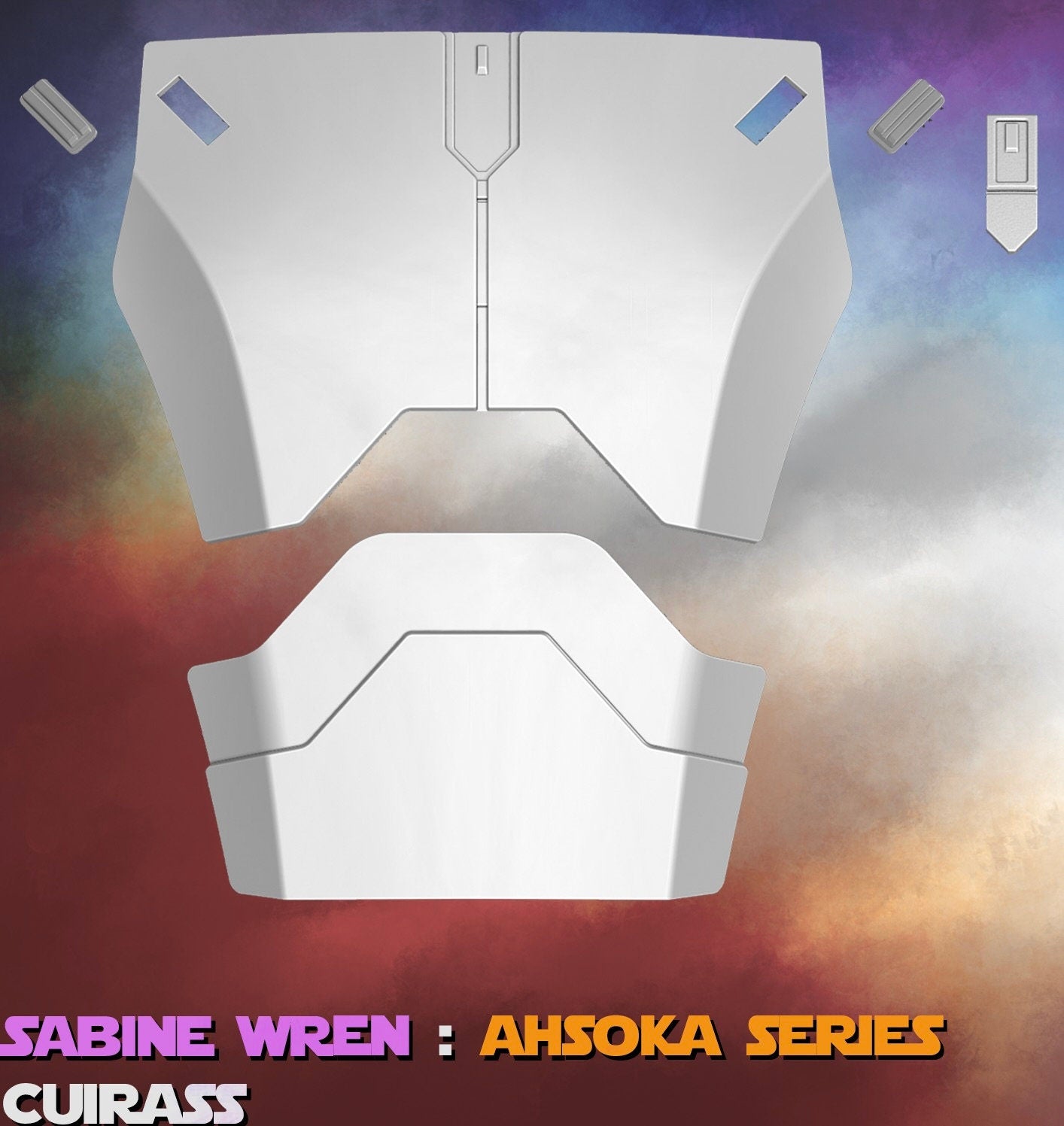 Sabine Wren, Ahsoka Season 1, Chest Armor and Ab Plate, Armor Piece, Option A, Plain, Made in USA