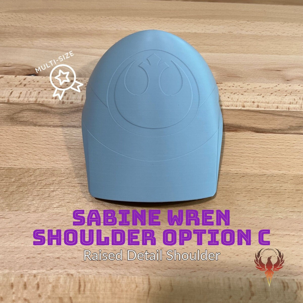 Sabine Shoulder armor, Ahsoka Season 1, Armor Piece, Single Shoulder, Option C, Raised Details