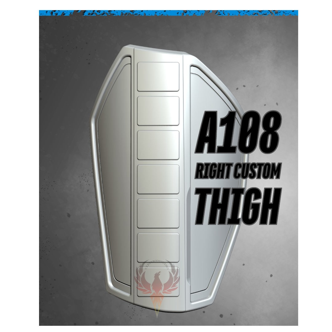 Mandalorian Custom Thigh/ A 108 R Make A Mando Right Thigh / Post Imperial Thigh Plate/ Can Custom Size/ Made and Ships from USA