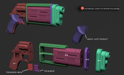 Cassian Andor K-16 Bryar Pistol Blaster Prop AND MW-20 Blaster Configuration