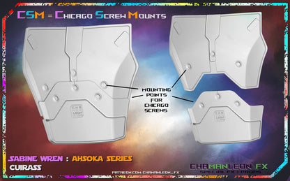 Sabine Wren, Ahsoka Season 1, Chest Armor and Ab Plate, Armor Piece, Option B, Inset Detail, Made in USA